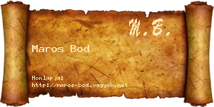 Maros Bod névjegykártya